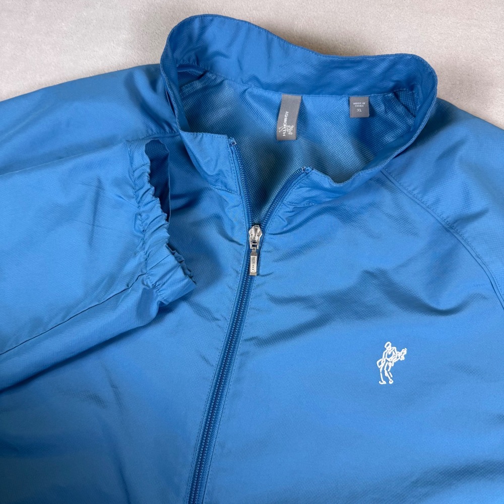 Ashworth Mens XL Blue Full‎ Zip Golf Windbreaker Jacket Mesh Lined Lightweight